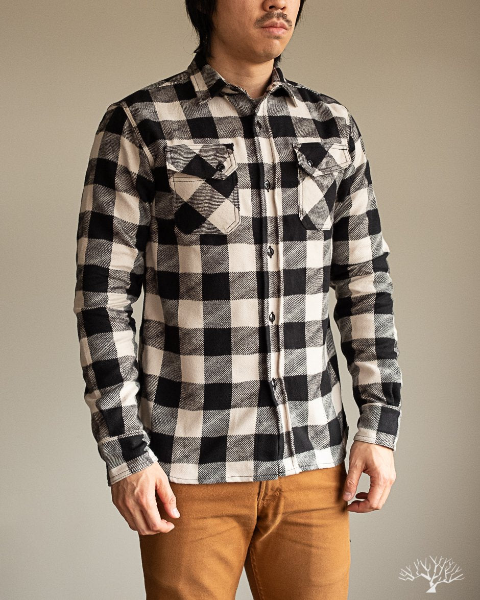 3sixteen Drunk Check Crosscut Flannel - Black/White