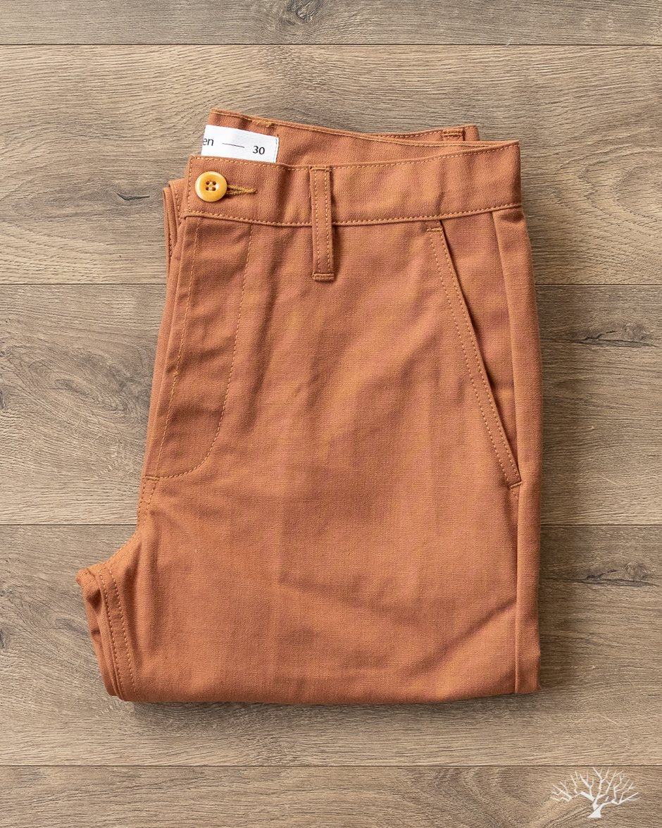 3sixteen rust canvas chinos