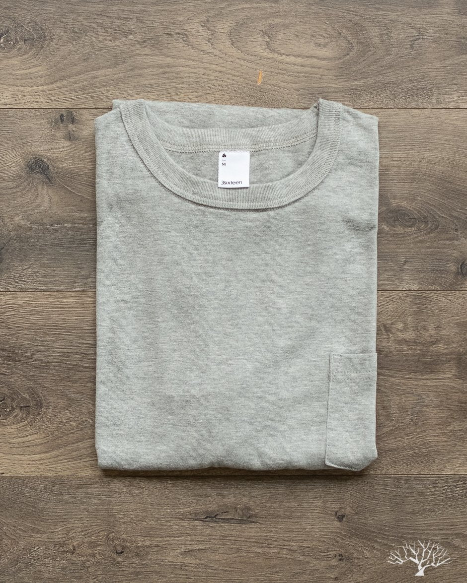 Heavyweight Pocket Tee - Heather Grey