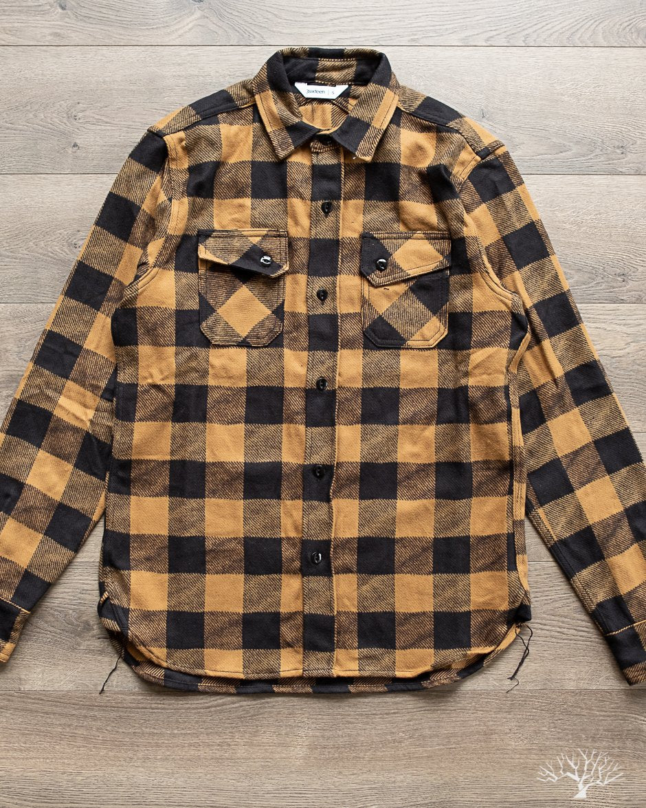 3sixteen Drunk Check Crosscut Flannel - Mustard/Black