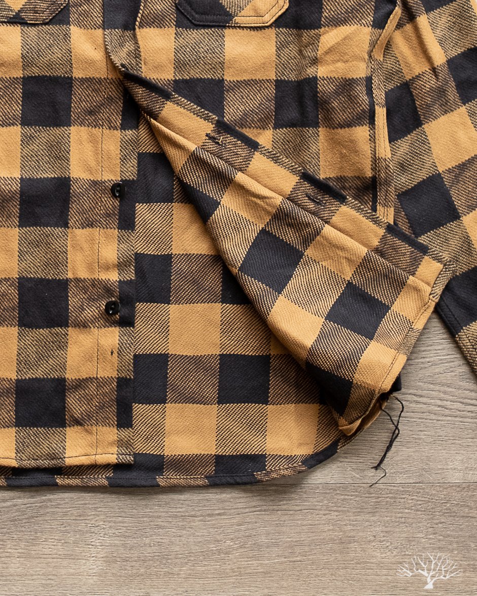 Drunk Check Crosscut Flannel - Mustard/Black