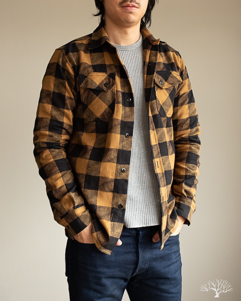 3sixteen Drunk Check Crosscut Flannel - Mustard/Black