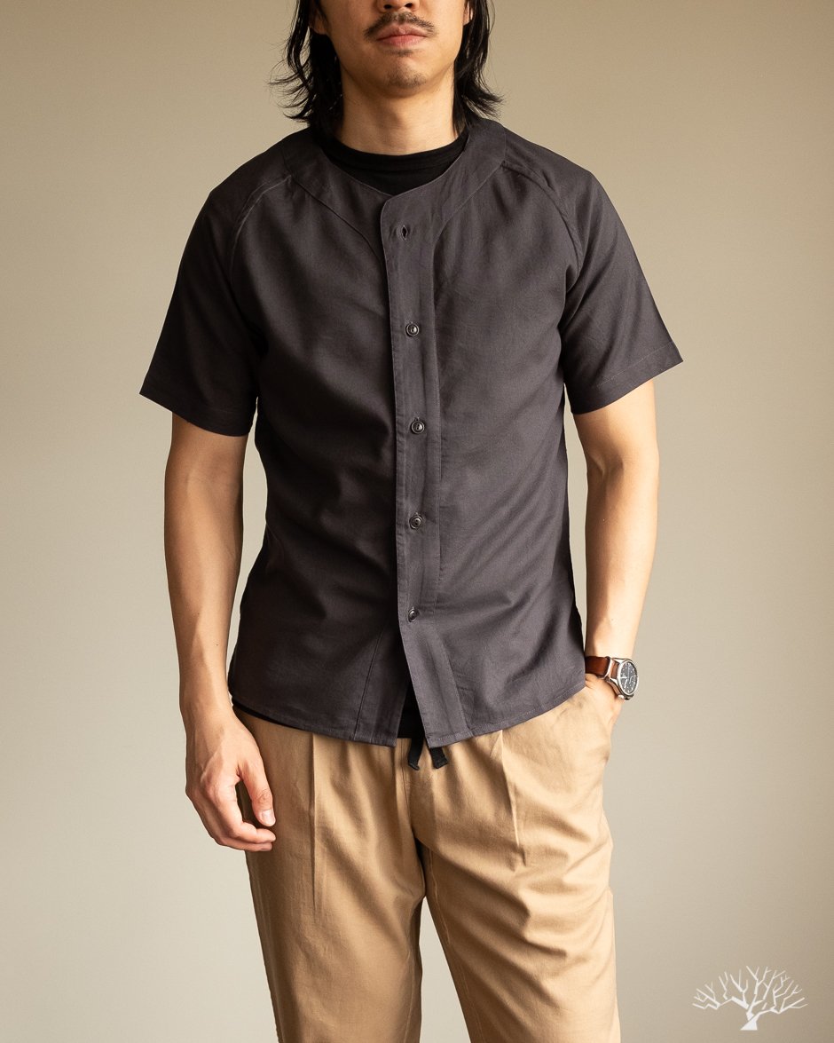 3sixteen - Tencel Blend Baseball Shirt - Smoke
