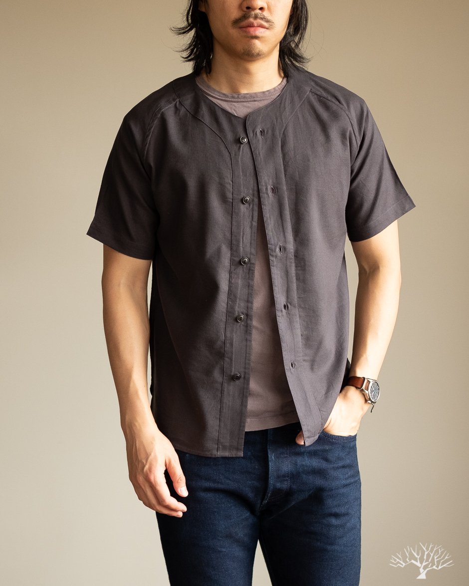 3sixteen - Tencel Blend Baseball Shirt - Smoke