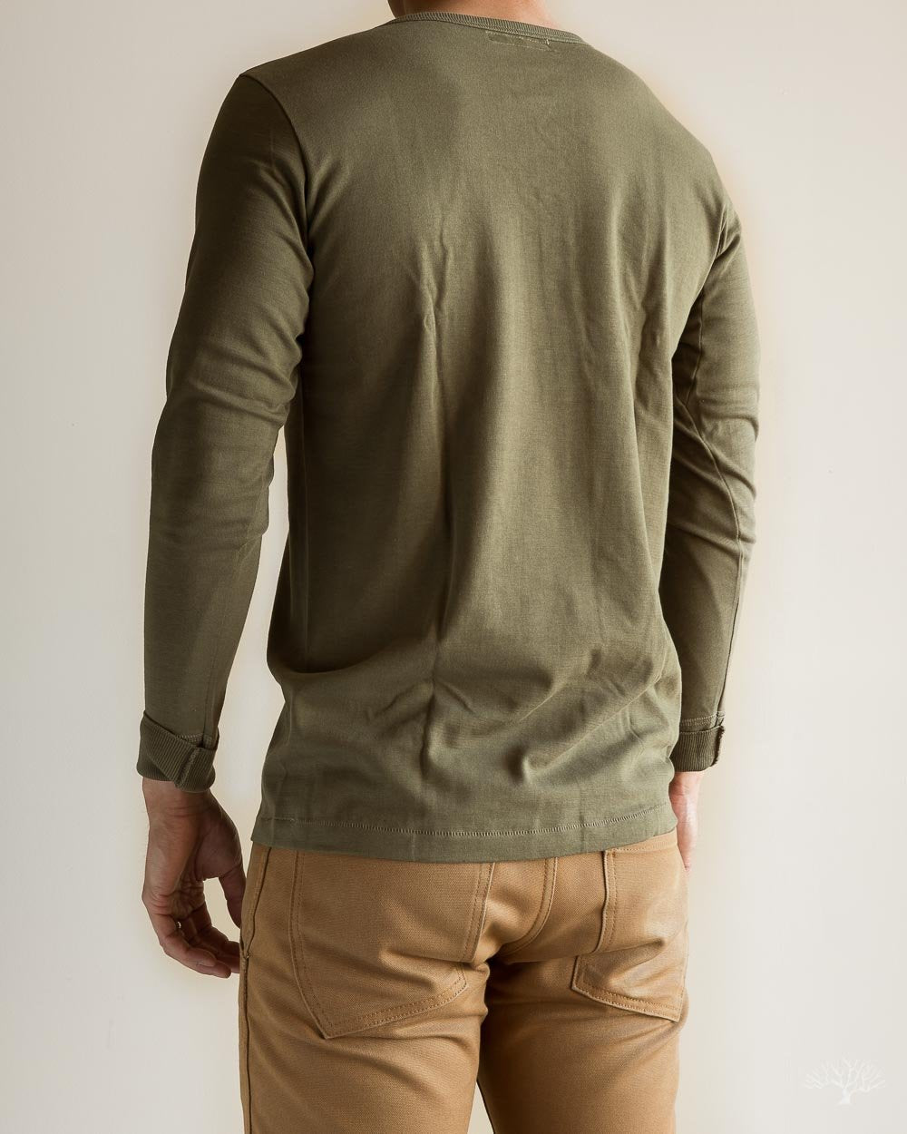 Merz b. Schwanen 206 Long Sleeve Henley - Army
