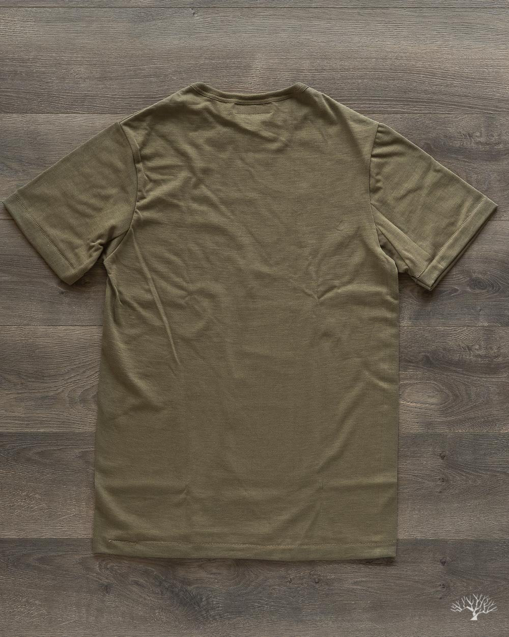 Merz b. Schwanen 215 2-Thread Organic Cotton Crew Neck Tee - Army