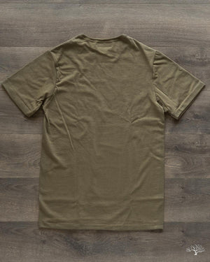 Merz b. Schwanen 215 2-Thread Organic Cotton Crew Neck Tee - Army