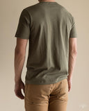 Merz b. Schwanen 215 2-Thread Organic Cotton Crew Neck Tee - Army