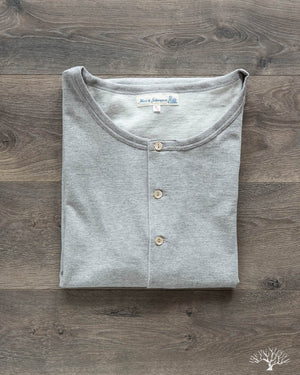207 Short Sleeve Henley - Grey Melange