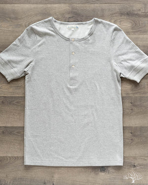 207 Short Sleeve Henley - Grey Melange
