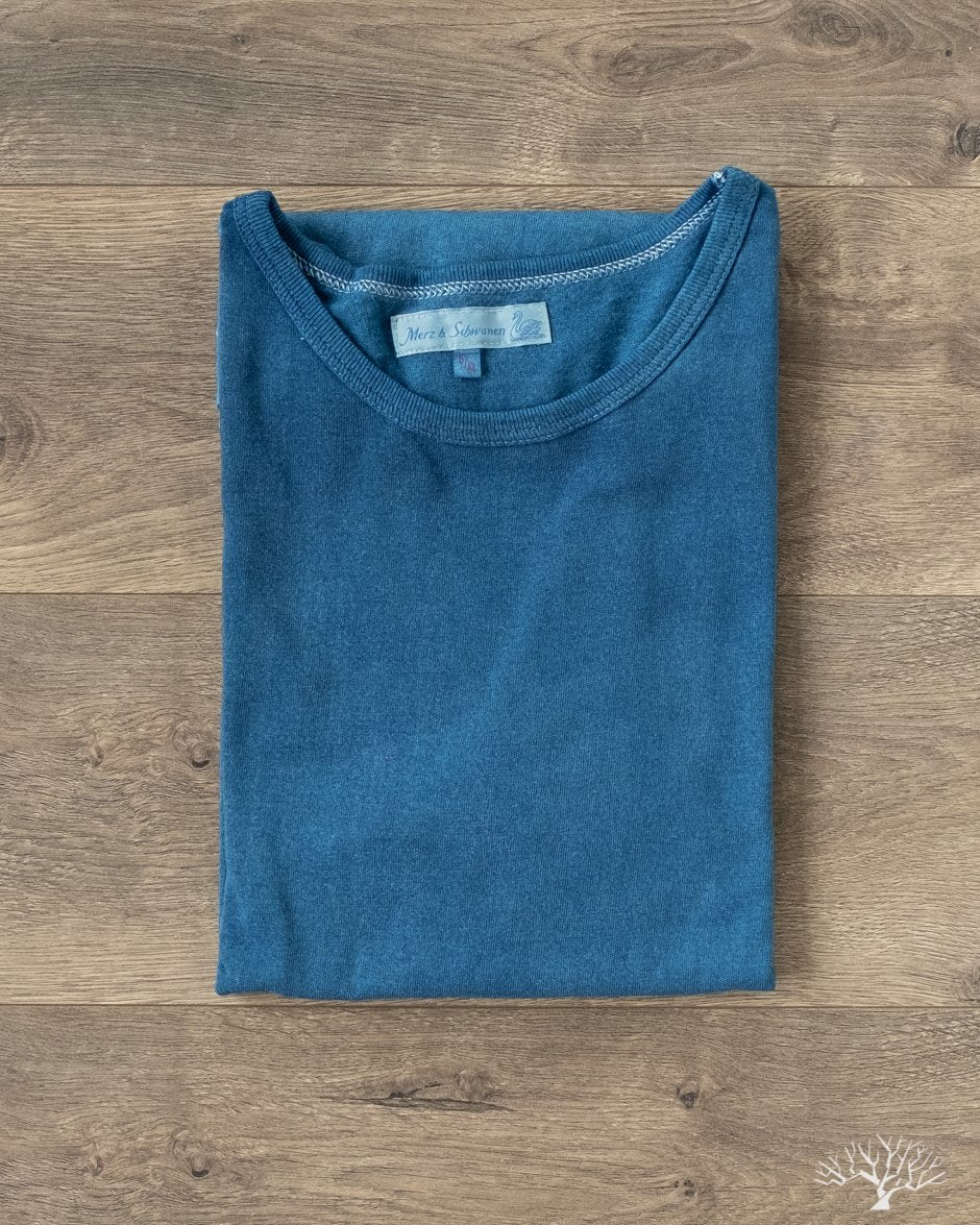 Merz 215 Crew Neck Tee in Natural Dark Indigo