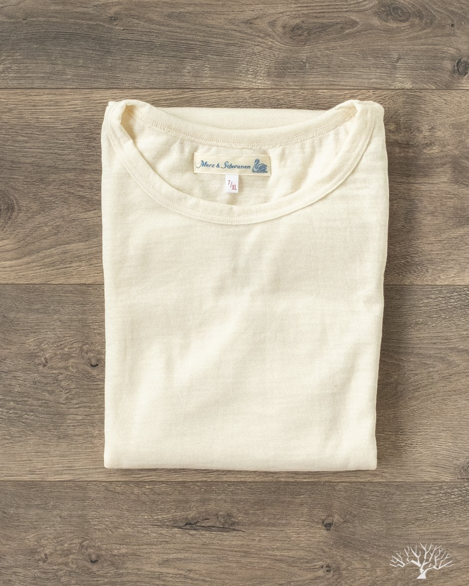Merz 2W15 Merino Wool Crew Neck Tee in Nature