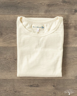 Merz 2W15 Merino Wool Crew Neck Tee in Nature
