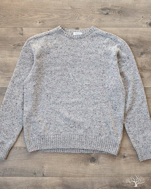 American Trench Merino Wool Cashmere Donegal Sweater in Ash