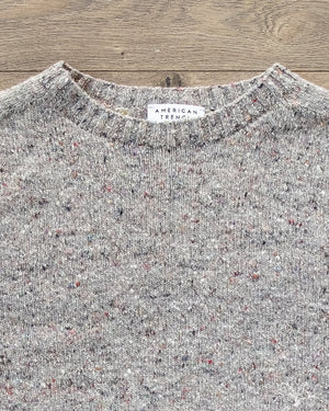 American Trench Merino Wool Cashmere Donegal Sweater in Ash