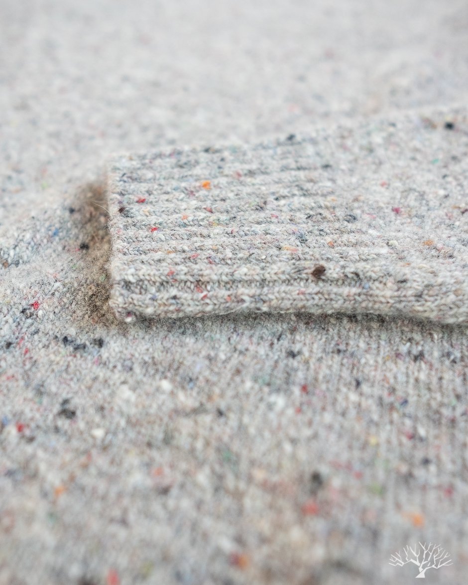 American Trench Merino Wool Cashmere Donegal Sweater in Ash