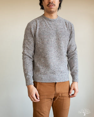 American Trench Merino Wool Cashmere Donegal Sweater in Ash