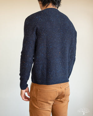 American Trench Merino Wool Cashmere Donegal Sweater Prussia