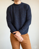 American Trench Merino Wool Cashmere Donegal Sweater Prussia