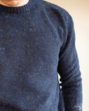 American Trench Merino Wool Cashmere Donegal Sweater Prussia