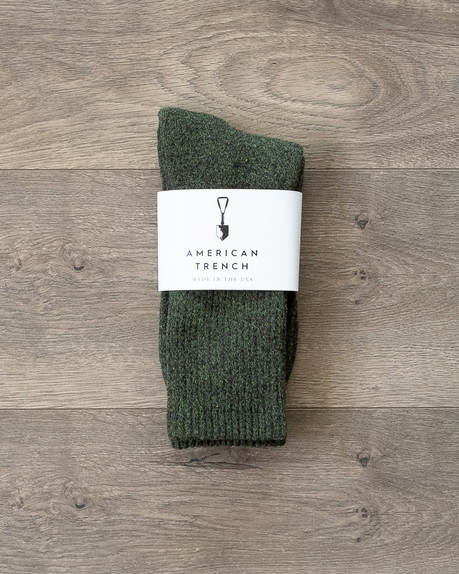 American Trench Recycled Marl Socks Moss