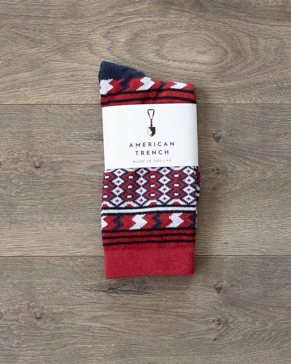 American Trench Rio Grande Serape Socks Red