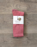 American Trench Silver Crew Socks Dusty Rose