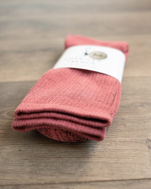 American Trench Silver Crew Socks Dusty Rose