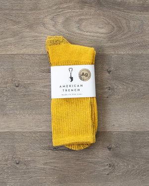American Trench Silver Crew Socks Gold