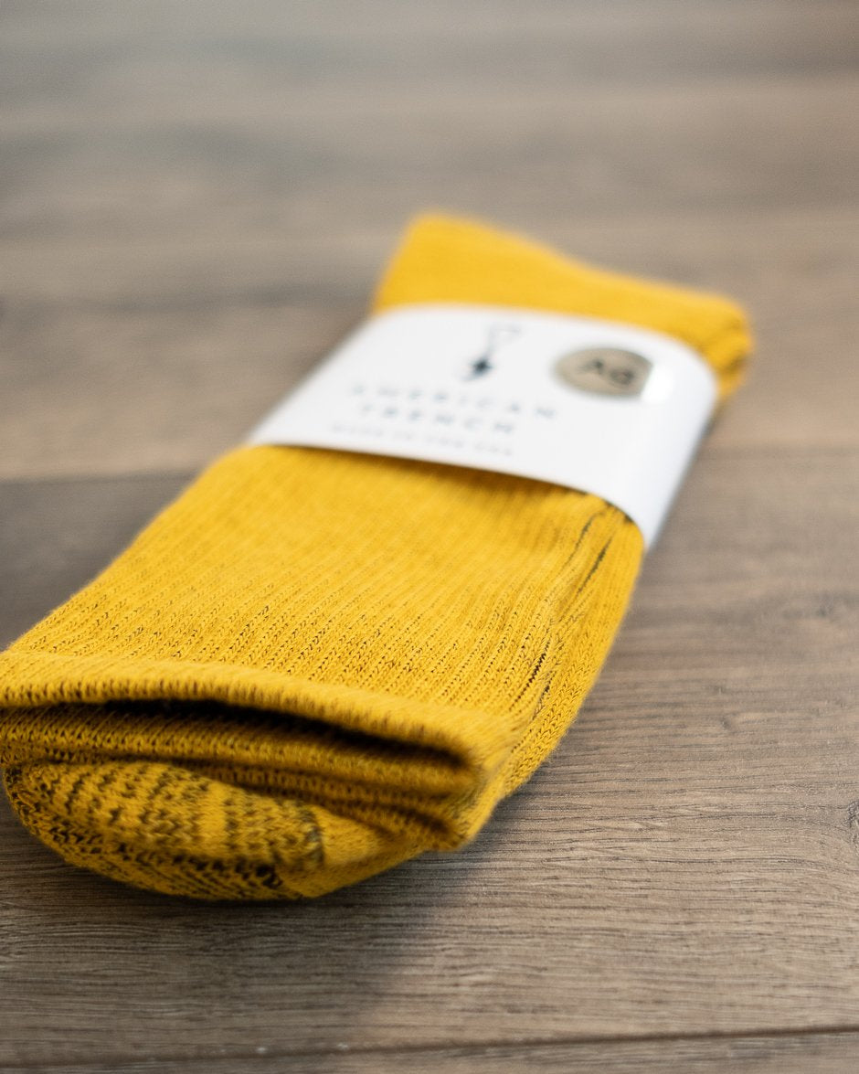American Trench Silver Crew Socks Gold