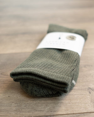 American Trench Silver Crew Socks Vintage Green