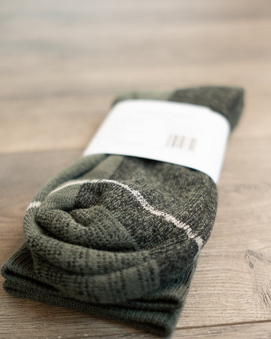 American Trench Silver Crew Socks Vintage Green