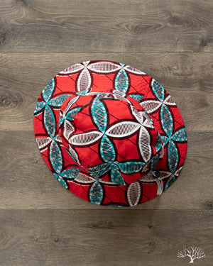 Batik Hat w/ Drawcord - Red