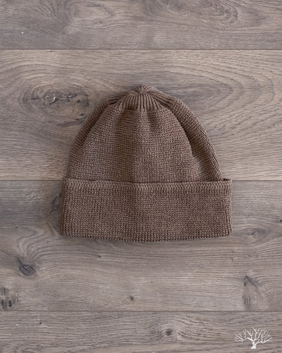 Cableami Linen Waffle Watch Cap - Army Brown