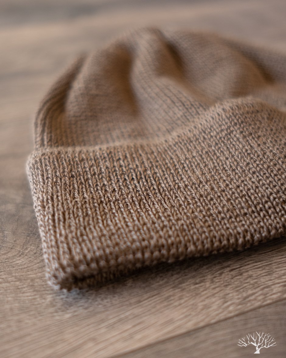 Cableami Linen Waffle Watch Cap - Army Brown