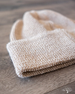Cableami Linen Waffle Watch Cap - Natural