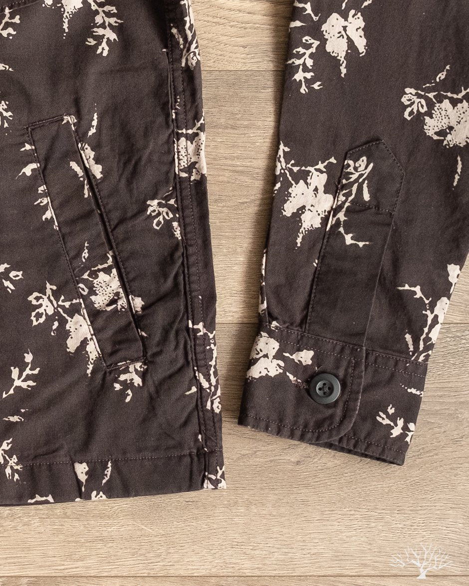 Corridor Black Floral Handblock Military Jacket