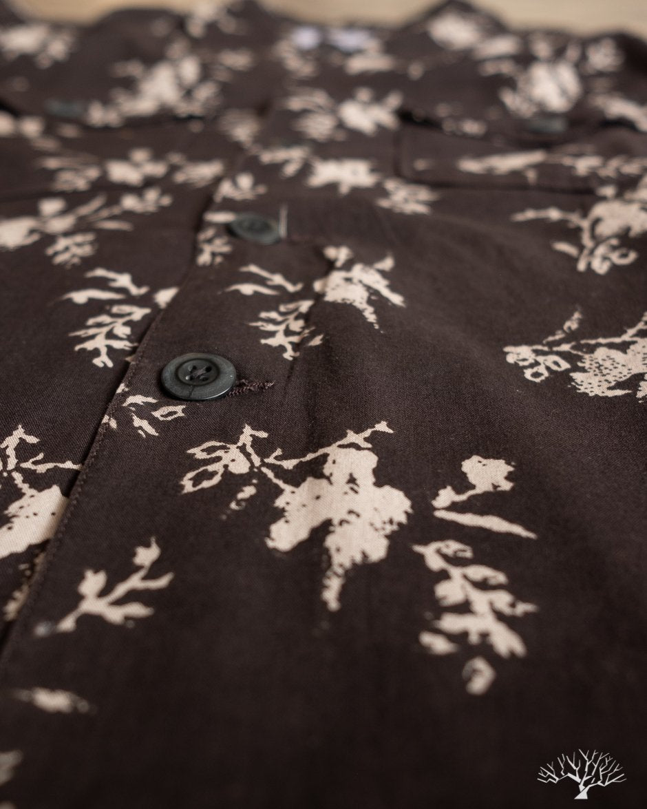 Corridor Black Floral Handblock Military Jacket