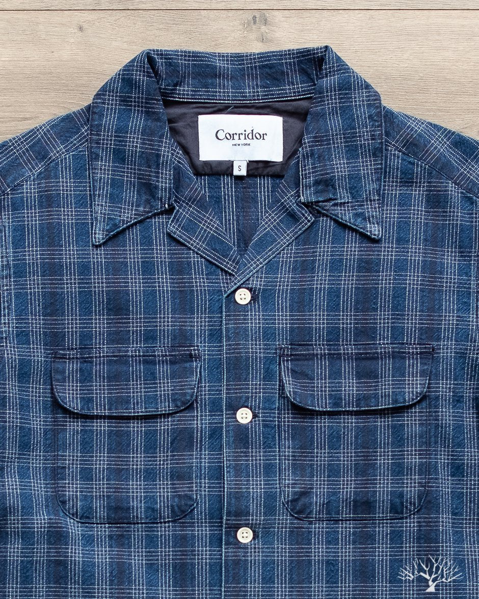 Corridor Washed Indigo Check Work Shirt