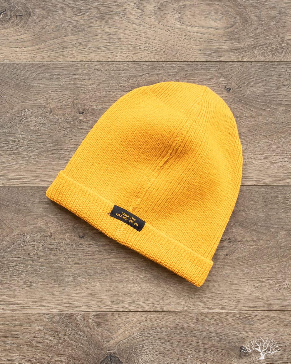 Wool Knit Watch Cap - Gold