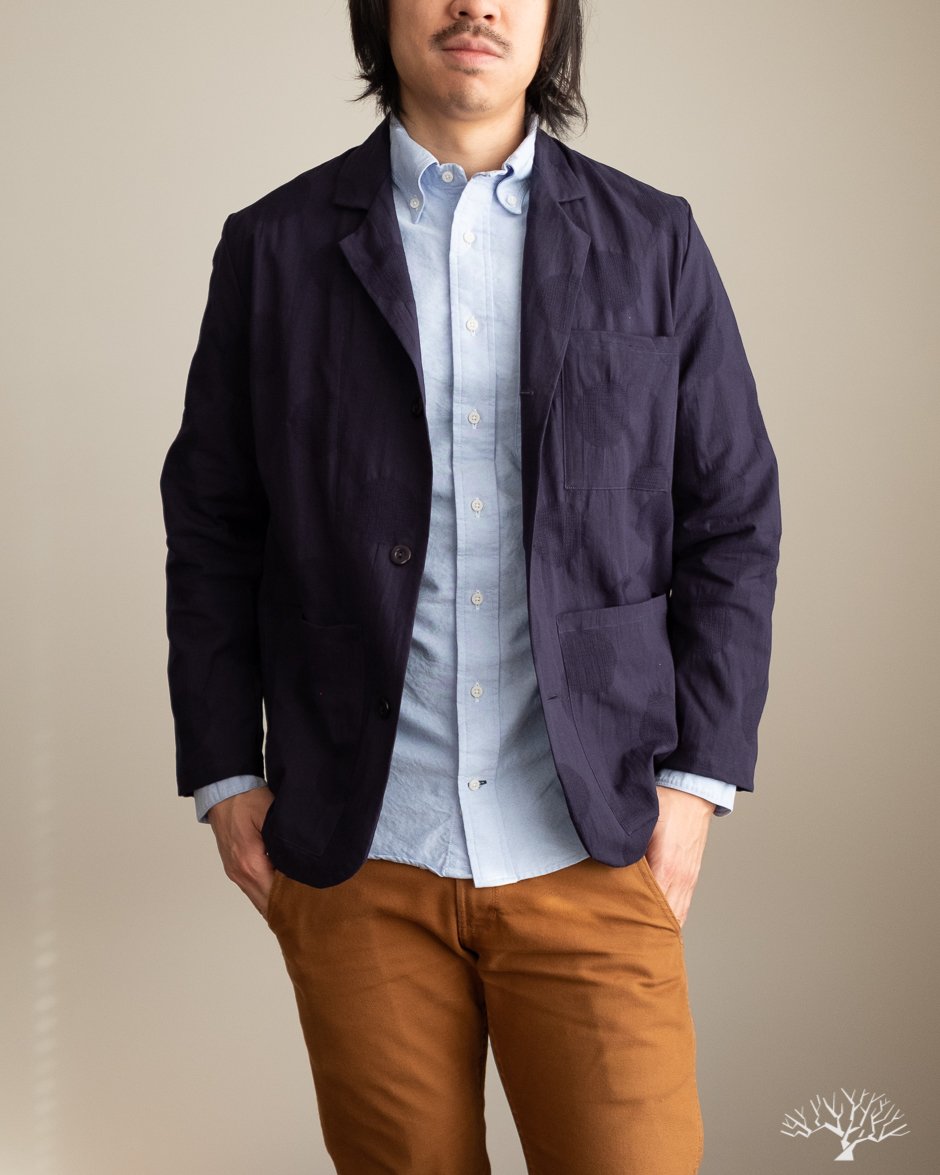 Gitman Vintage Dobby Dot Alfie Jacket - Navy
