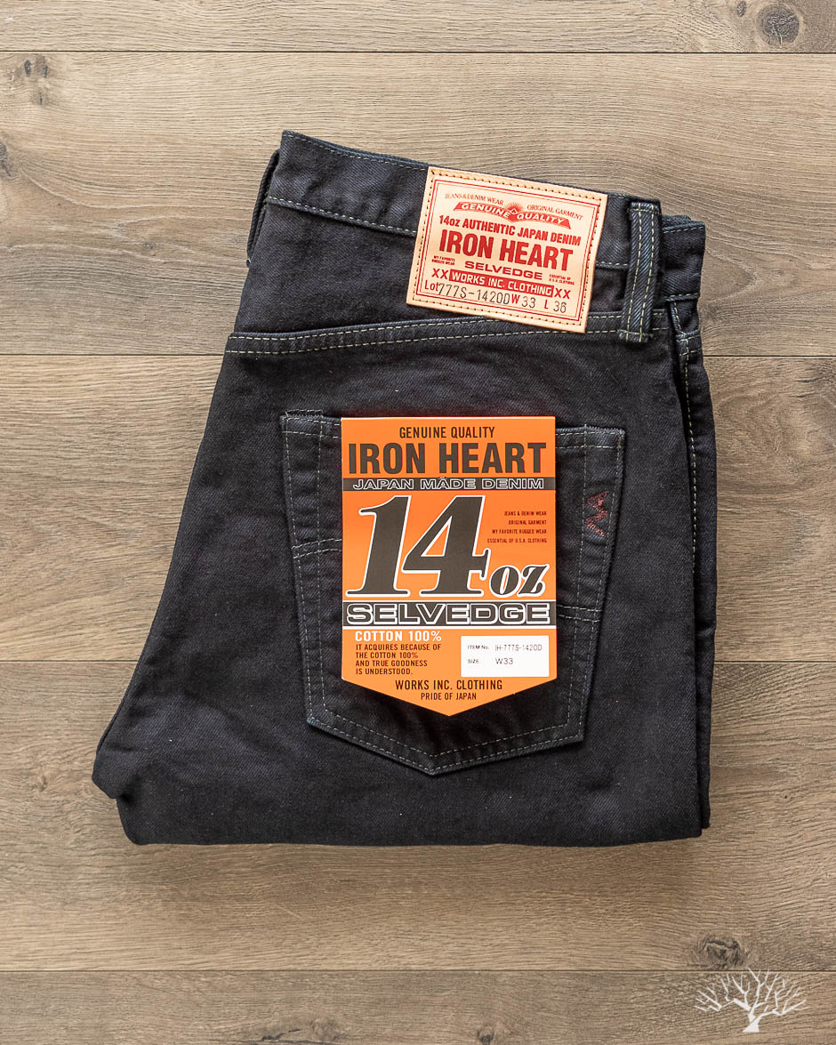 IH-777S-142od - Indigo Overdyed Black Slim Tapered Denim