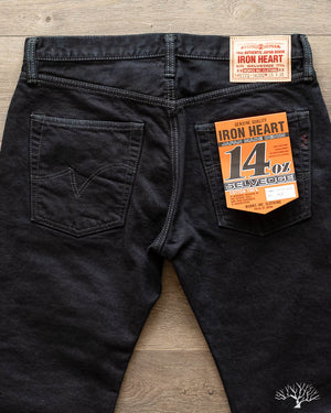 IH-777S-142od - Indigo Overdyed Black Slim Tapered Denim