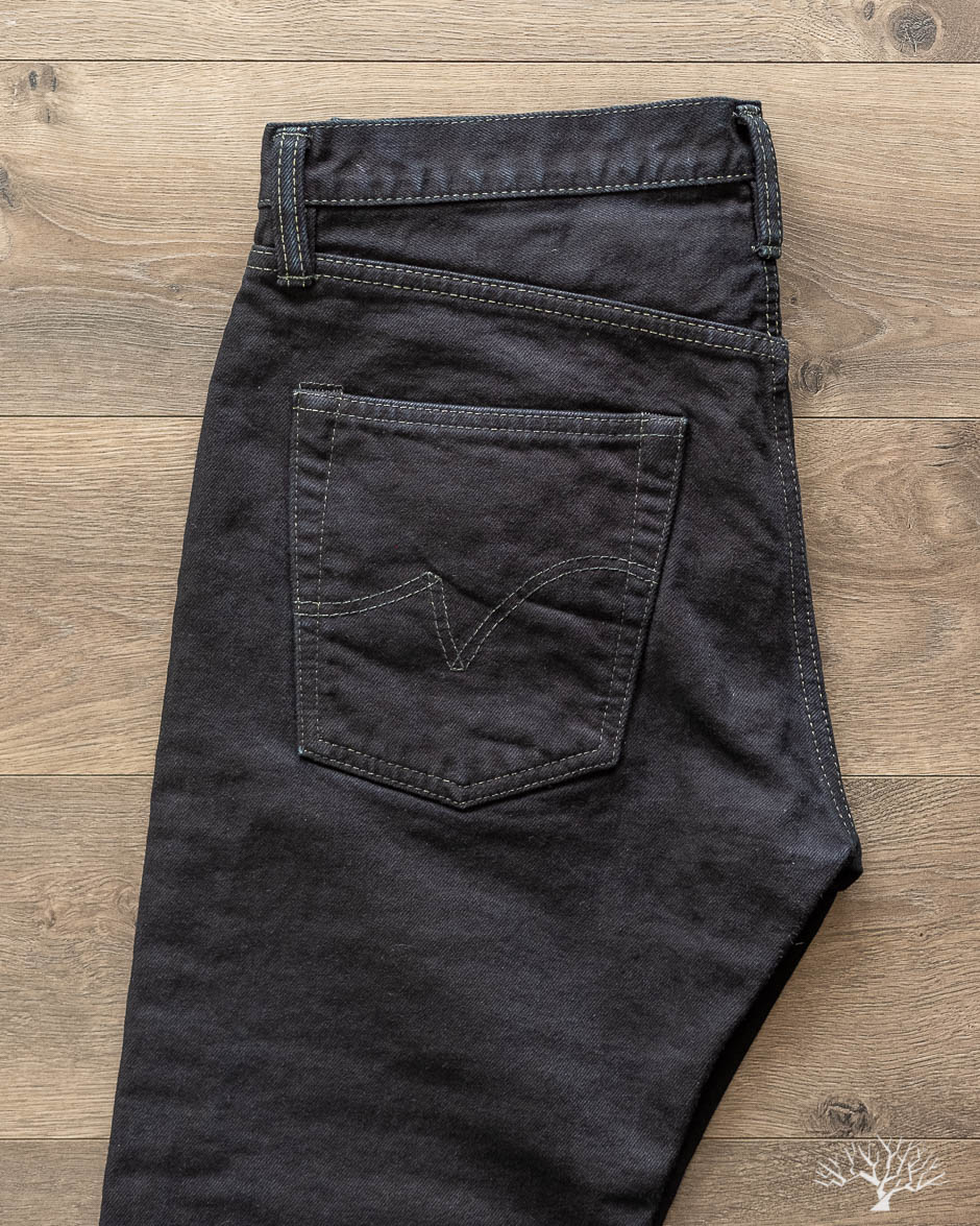 IH-777S-142od - Indigo Overdyed Black Slim Tapered Denim