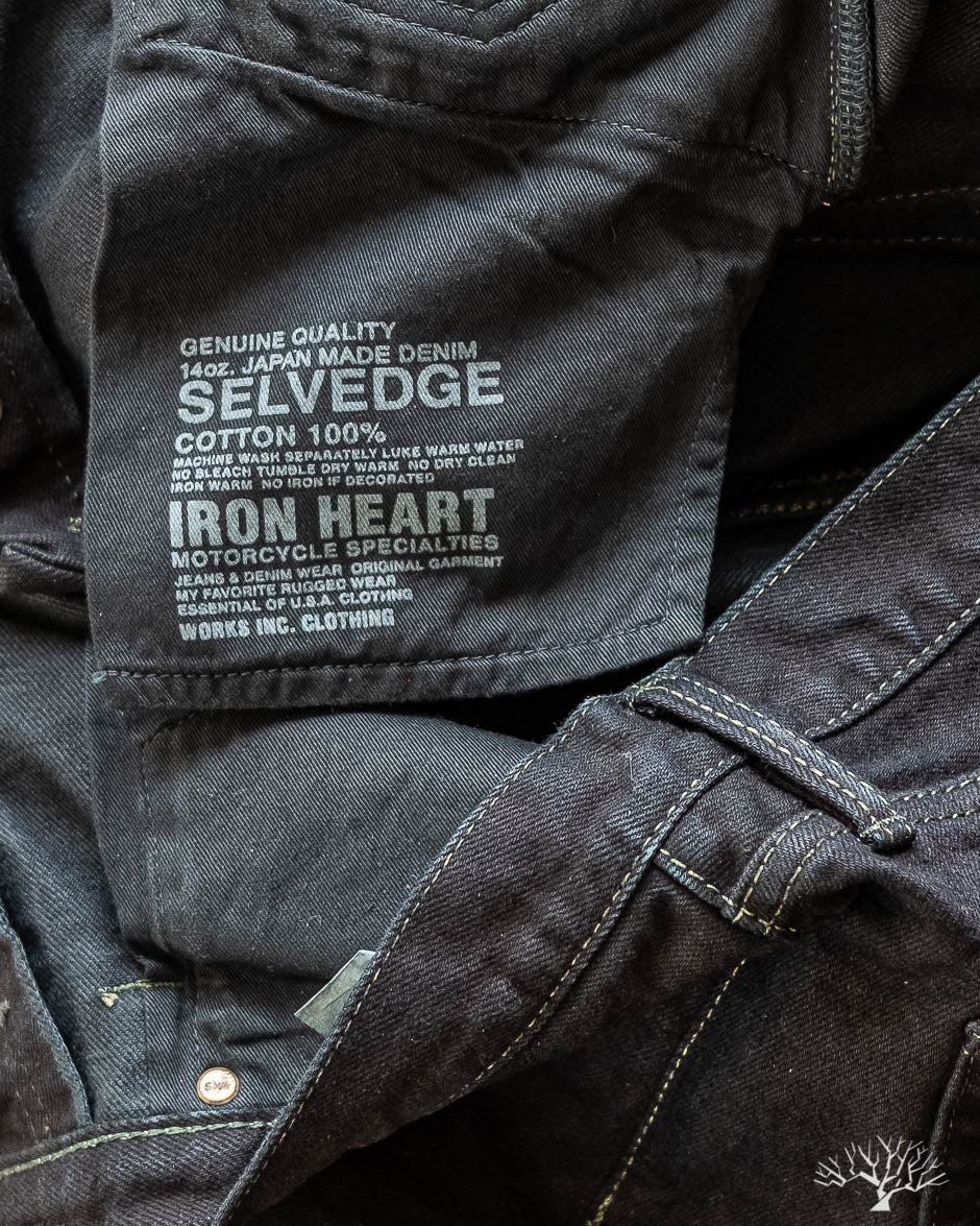 IH-777S-142od - Indigo Overdyed Black Slim Tapered Denim