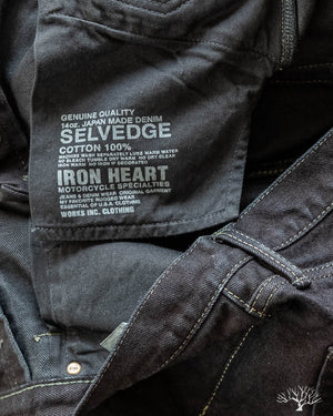 IH-777S-142od - Indigo Overdyed Black Slim Tapered Denim
