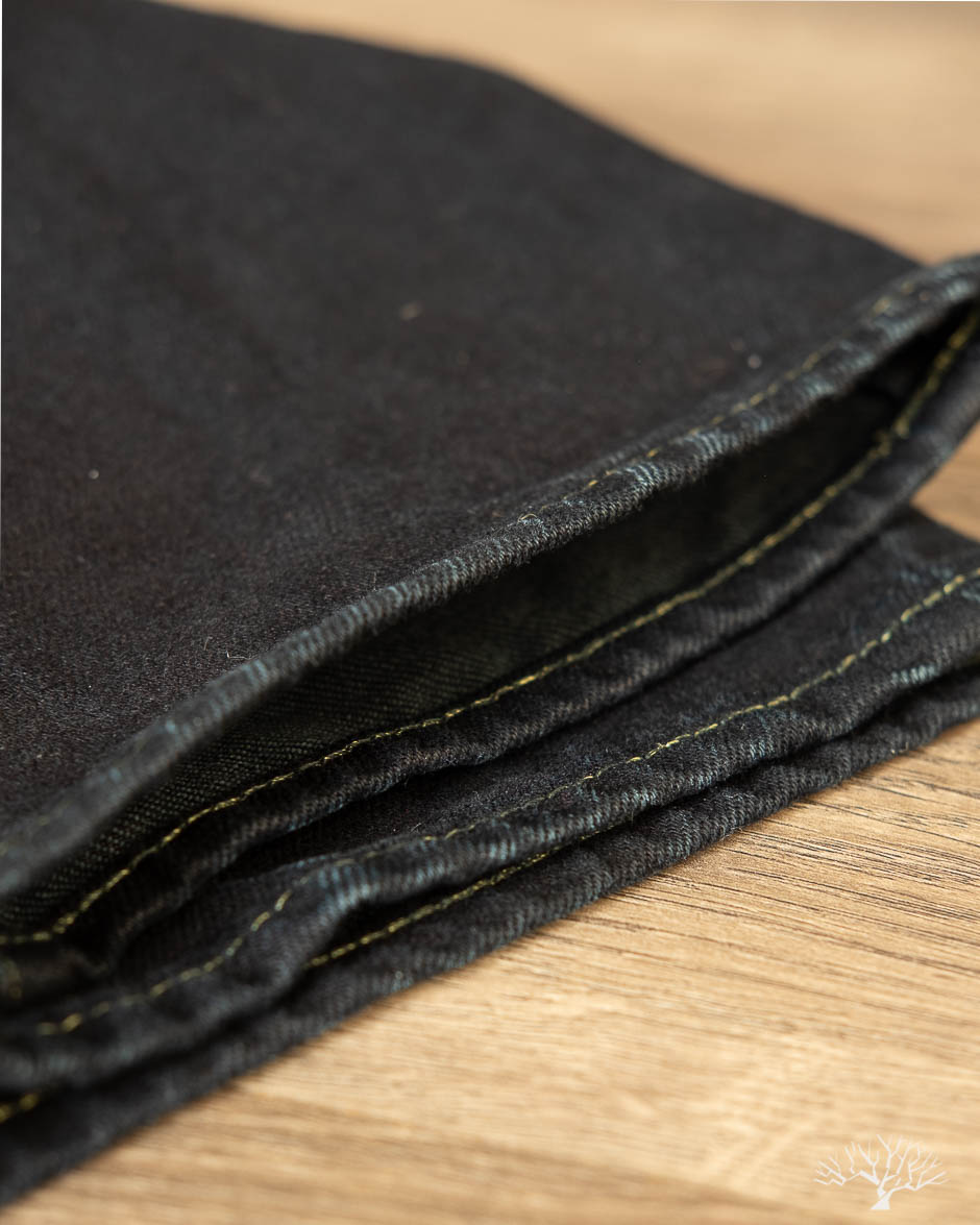 IH-777S-142od - Indigo Overdyed Black Slim Tapered Denim