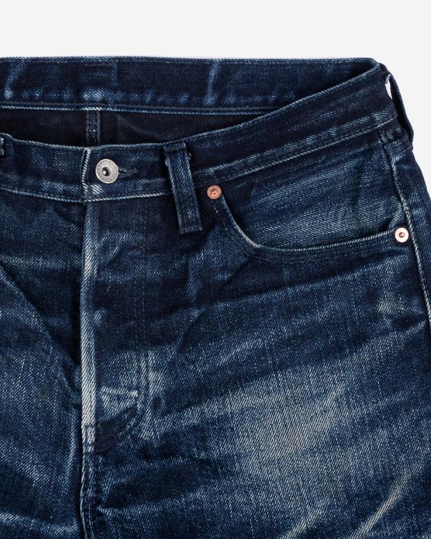 Iron Heart IH-555S-19ib - 19oz Indigo/Black Selvedge Super Slim Denim