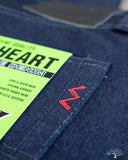 Iron Heart IH-555S-19ib - 19oz Indigo/Black Selvedge Super Slim Denim