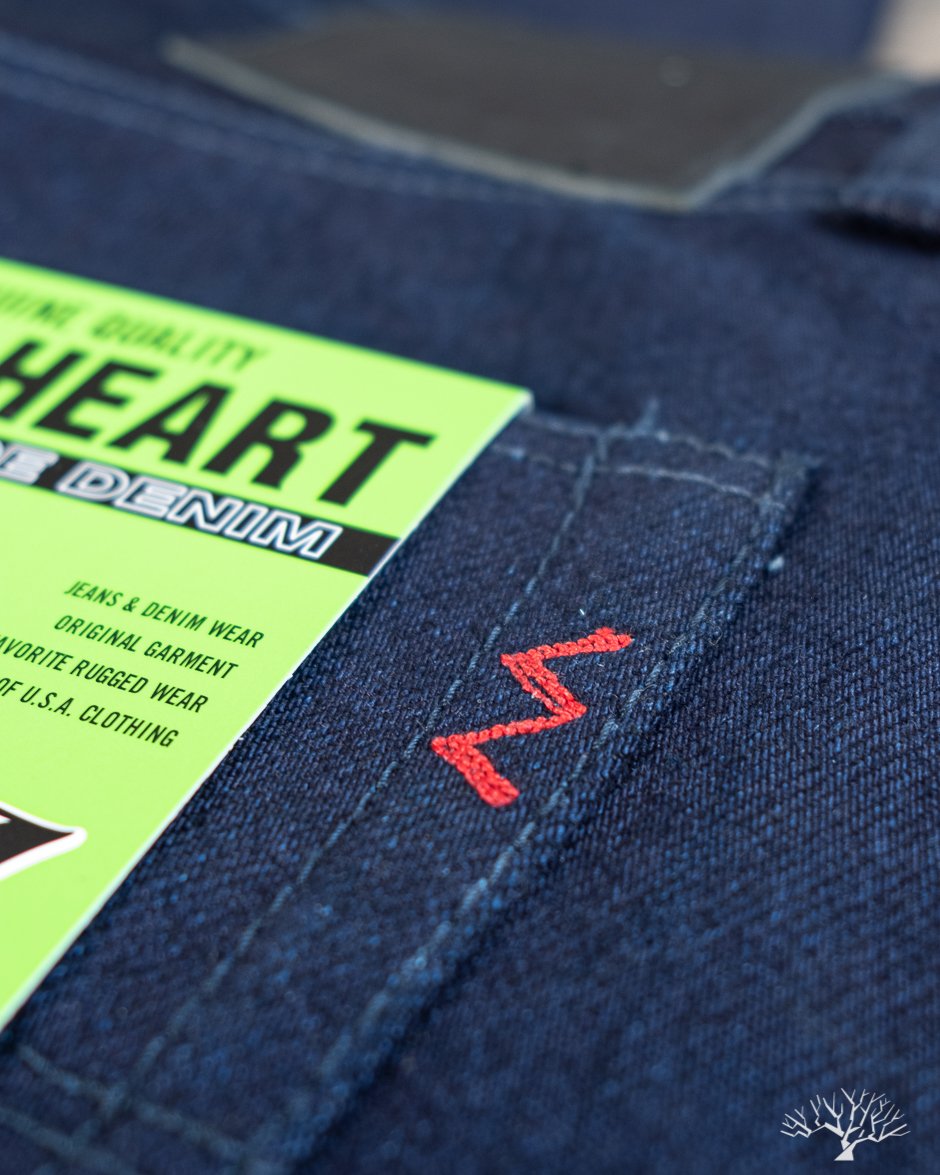Iron Heart IH-555S-19ib - 19oz Indigo/Black Selvedge Super Slim Denim